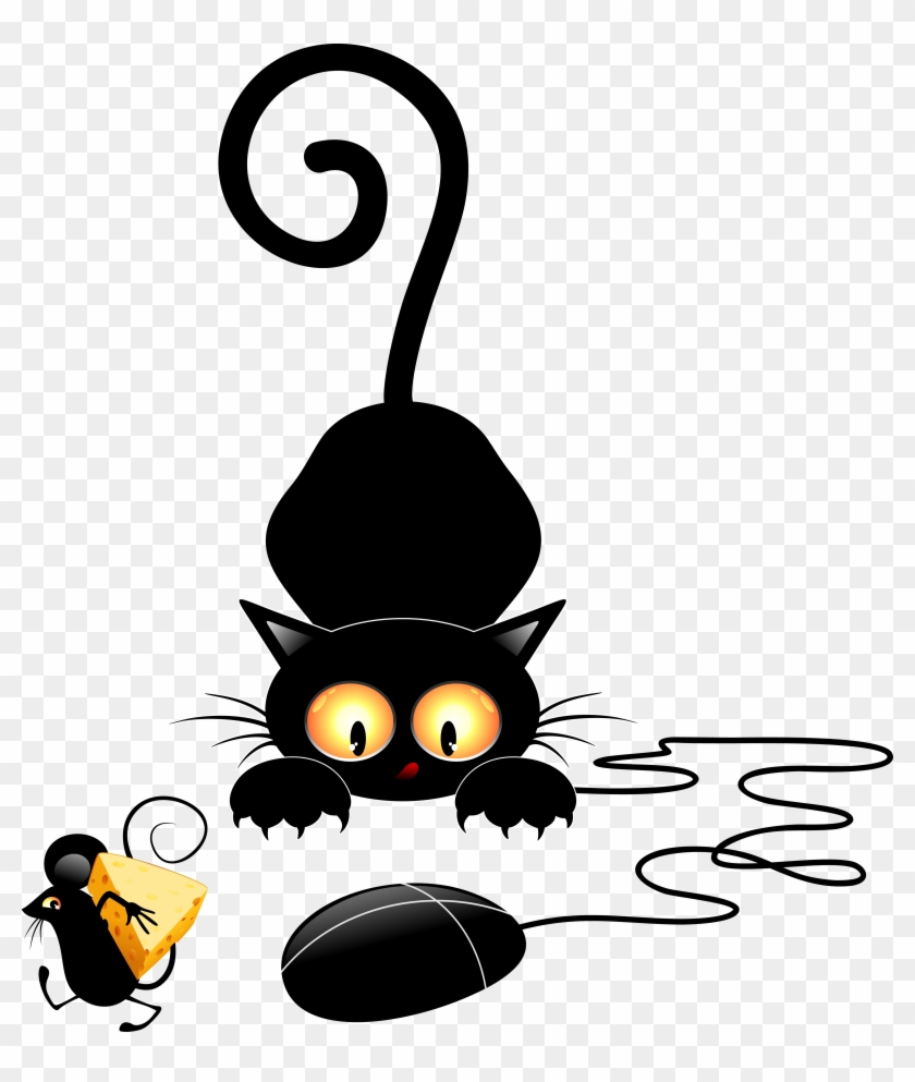 Cat Clipart - Black Cat Full Color Decal, Full Color Sticker, Colored #266209