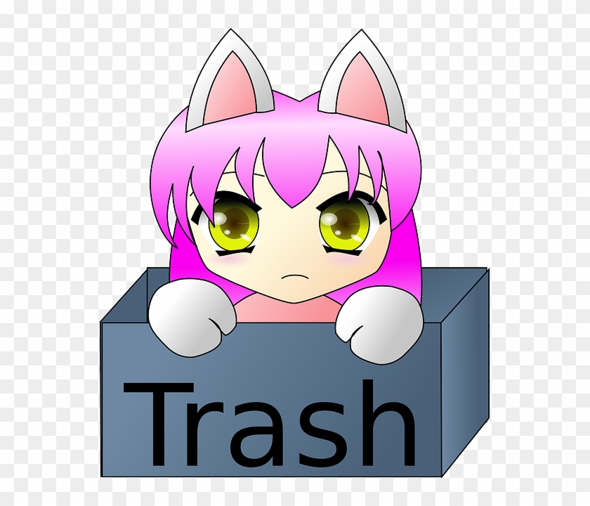 Trash Animals, Cat, Folders, Cartoon, Can, Mammals, - Cute Trash Can Clipart #266243