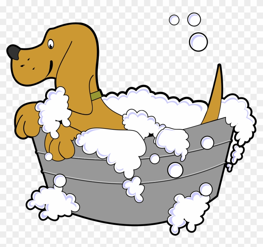 Big Image - Dog Taking A Bath Clipart #266264