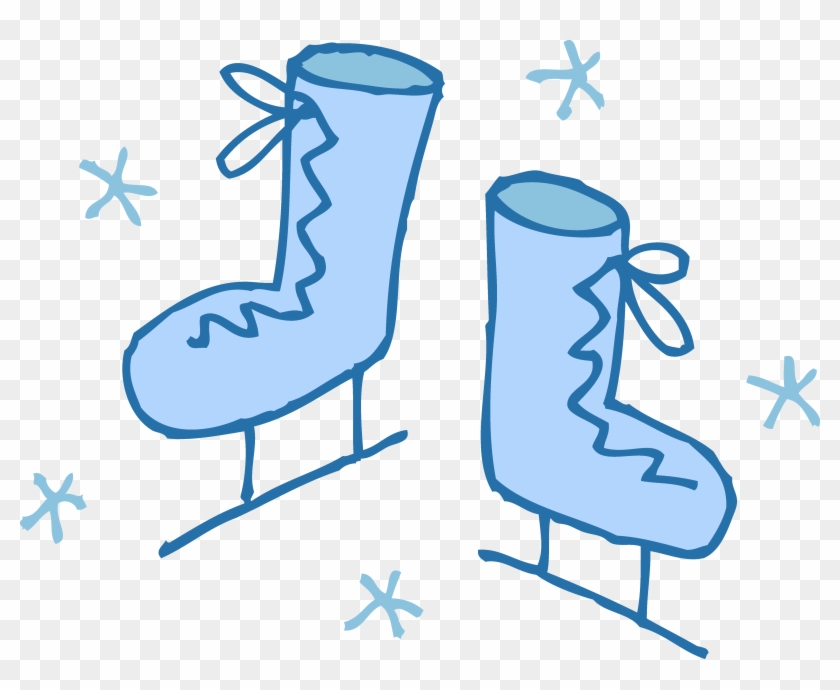 Cute Blue Ice Skates Clip Art - Cowboy Boot #266298