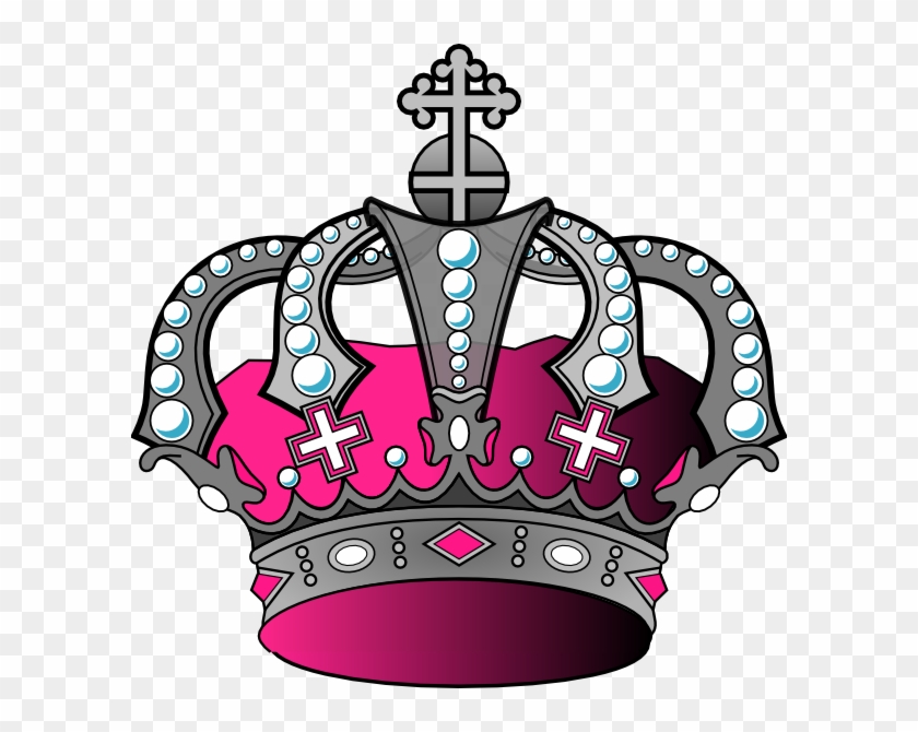 Silver Pink Crown Clip Art - Pink And Silver Png #266296