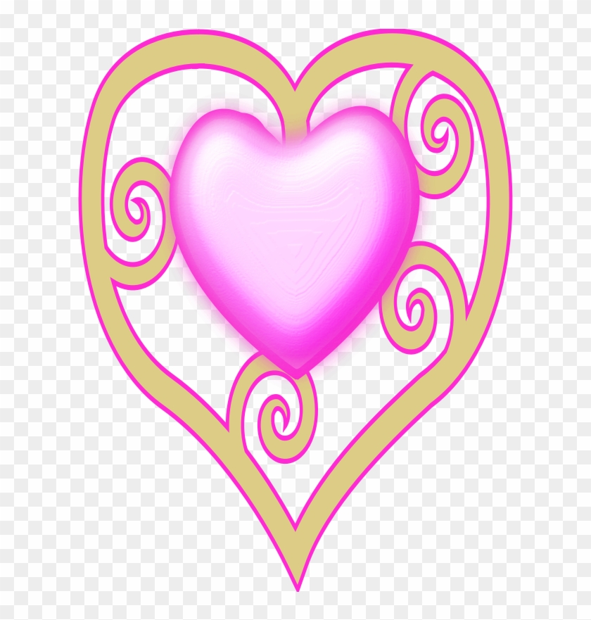 Princess Crown Heart - Pink Heart Design Shower Curtain #266611
