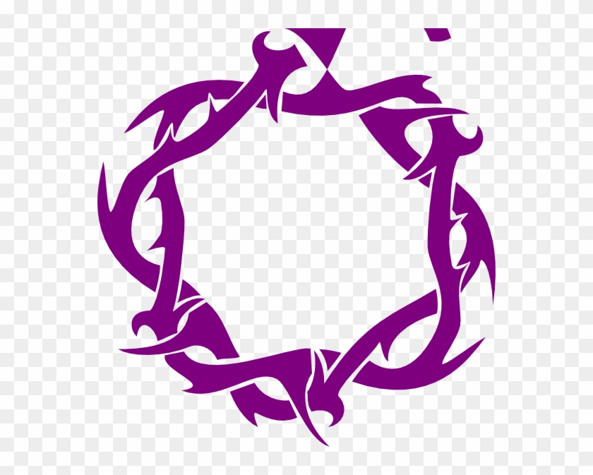 Purple Thorns Clip Art - Crown Of Thorns Tattoo #266642