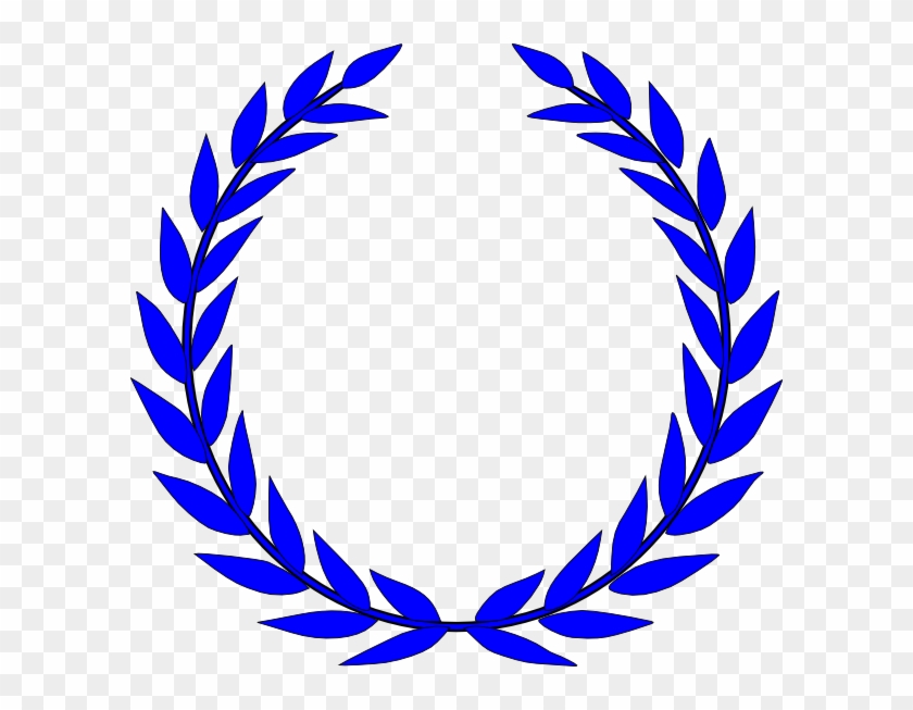 Laurel Crown Blue Clip Art At Clker - Laurel Wreath #266665