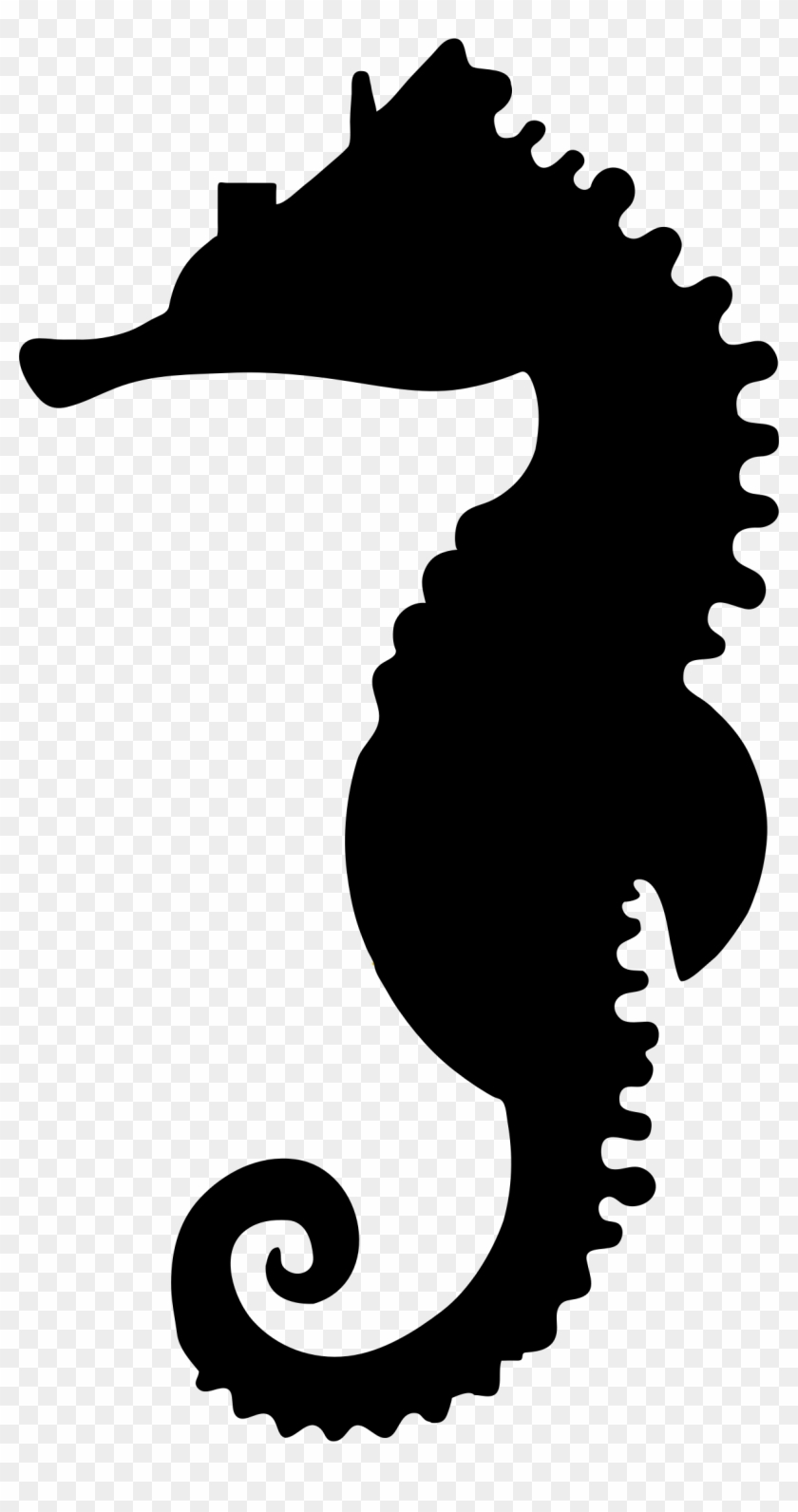 Clipart - Silhouette Sea Horse Clip Art #266806