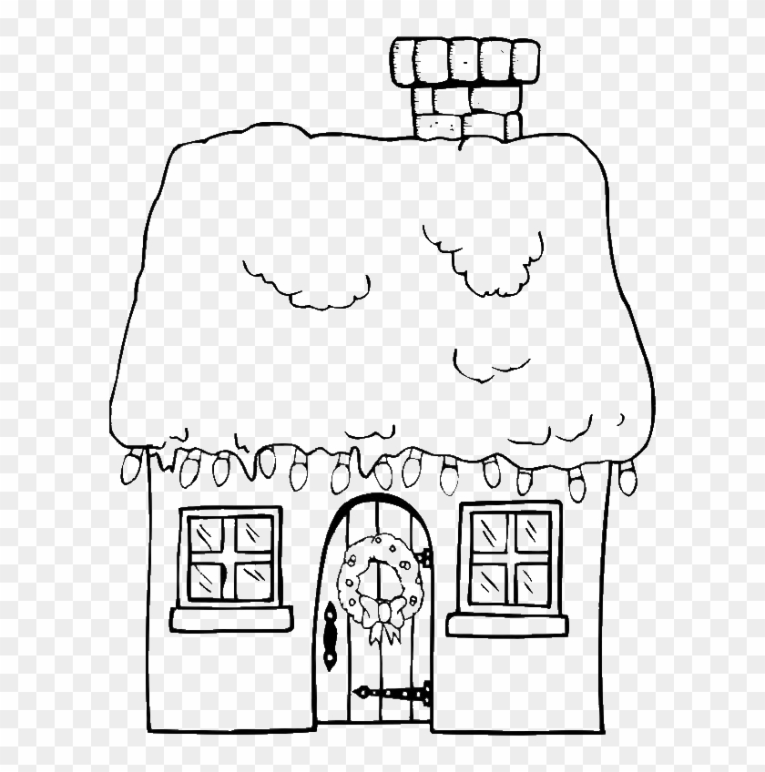 Christmas Gingerbread House And A Bunch Of Lamp Coloring - Christmas House Coloring Page #266835