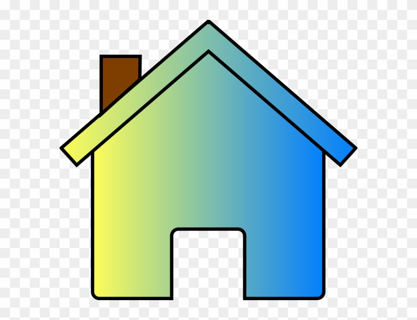 Yellow Blue Fade House 2 Clip Art - Yellow House Clipart #266867