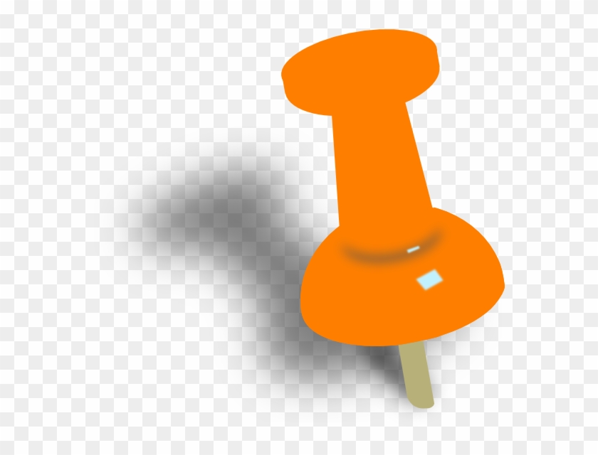 Orange Push Pin Clip Art - Orange Push Pin Clip Art #267146