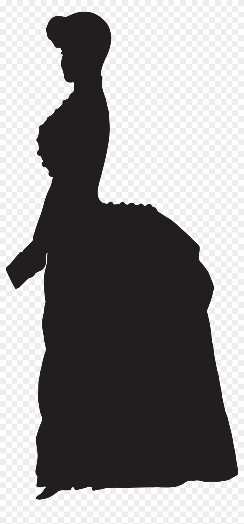 Clipart - Silhouette Old Fashioned Woman #267147