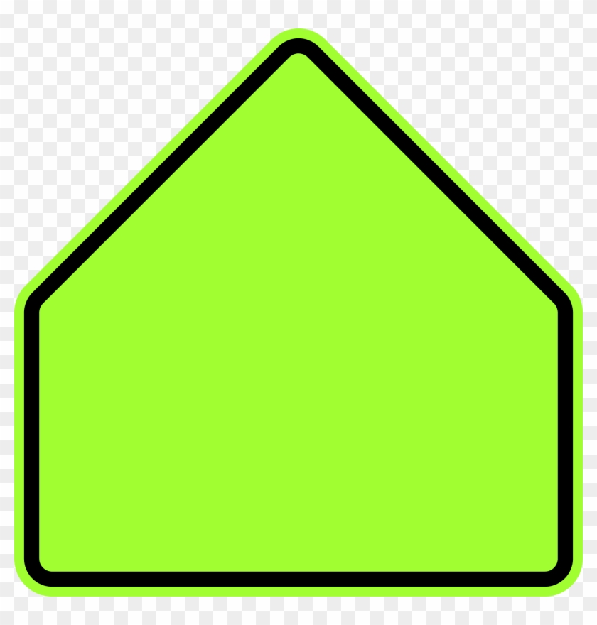 Pentagon Clipart House - Fluorescent Yellow Green Signs #267239
