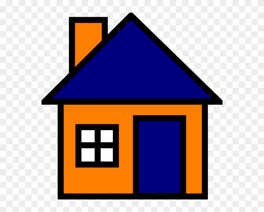 Orange And Blue House Clip Art - Orange And Blue House #267384