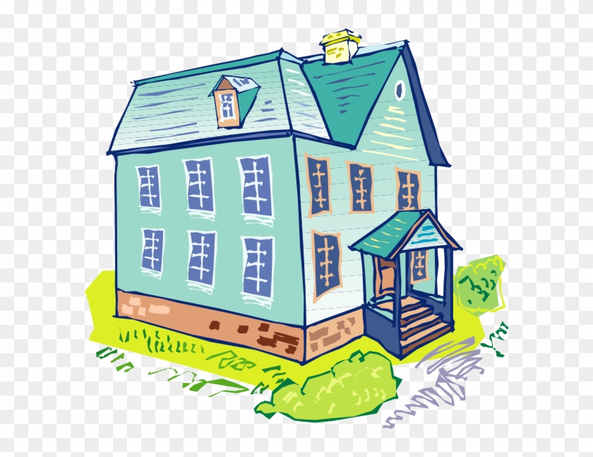 Clip Art Blue House #267386