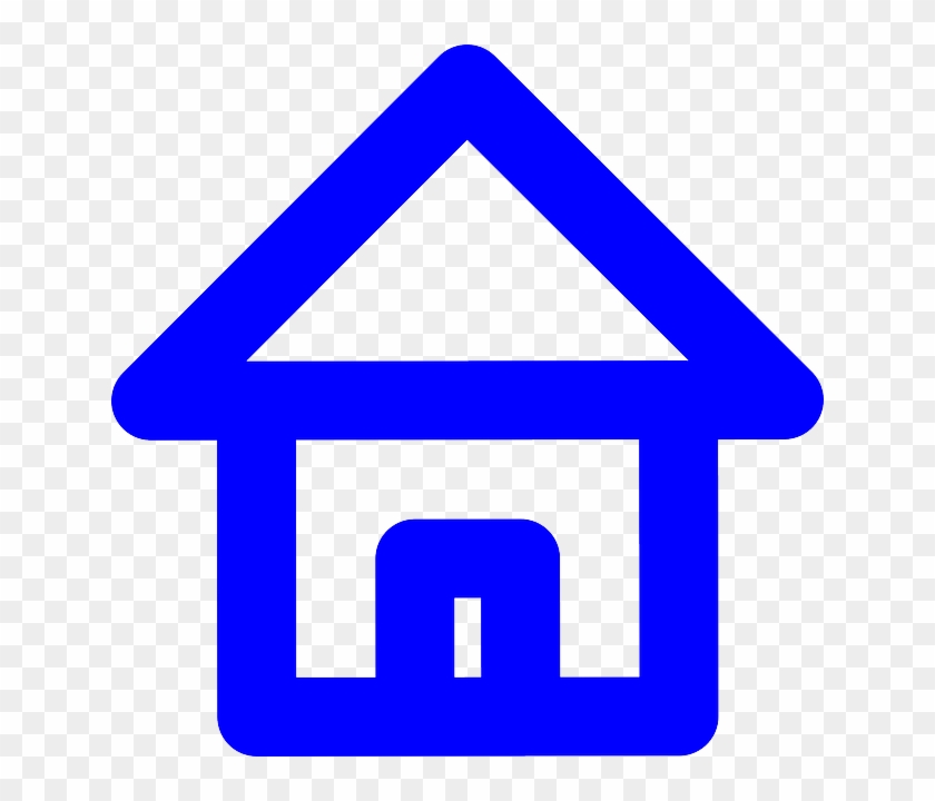 Black, Home, Icon, Blue, Outline, Symbol, White - Office Symbol Clip Art #267597