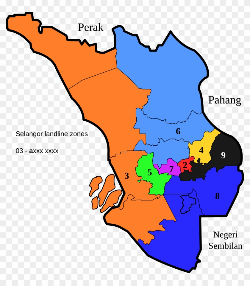 Landline Telephone Numbers In Selangor - Selangor Map Png #267932