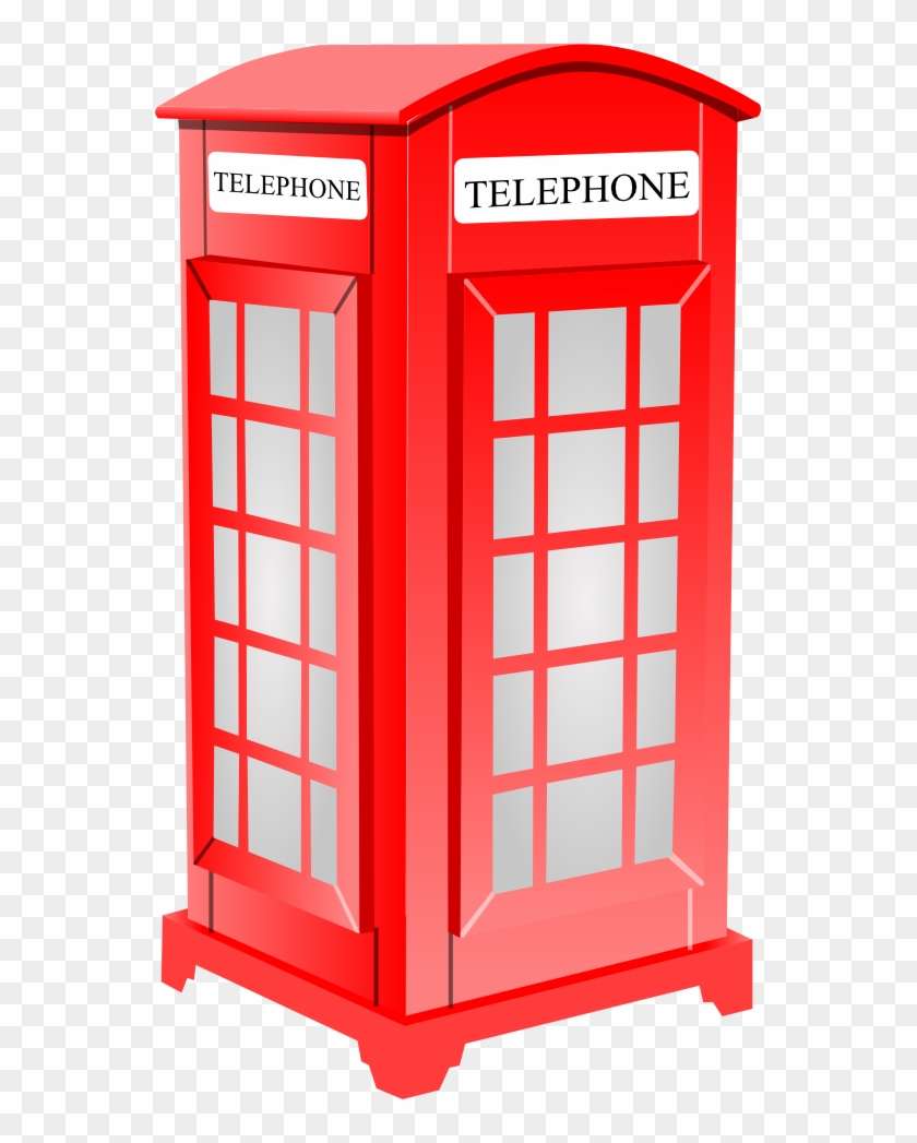 British Phone Booth 1 555px - London Telephone Booth Clipart #267934