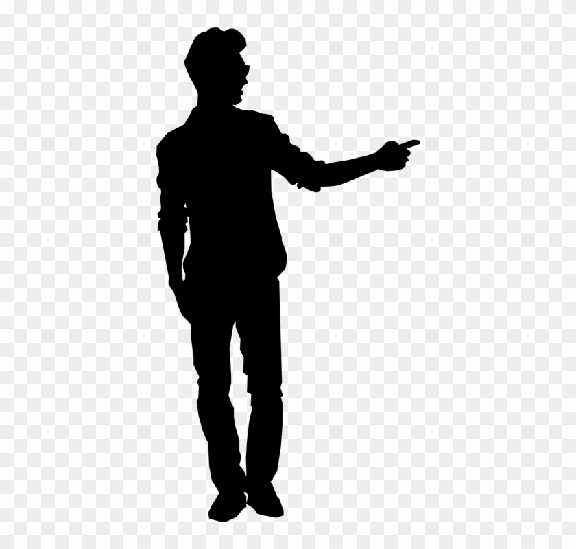 Silhouette Person - Man Pointing Silhouette Png #1759660