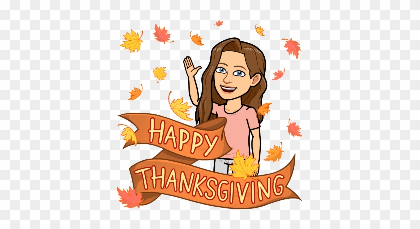 Bitmoji Of Me Waving In Falling Leaves Saying 'happy - Snapchat Avatar #1759906