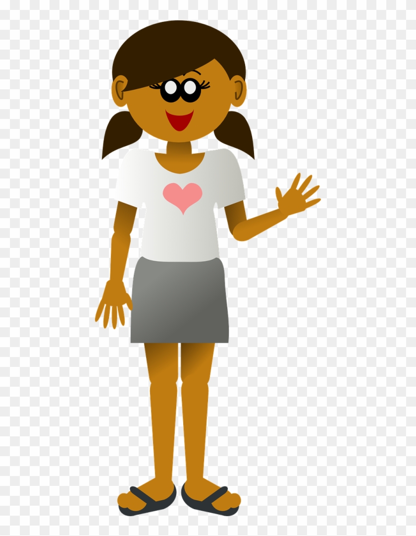 Cartoon Girl Waving Png #1759937