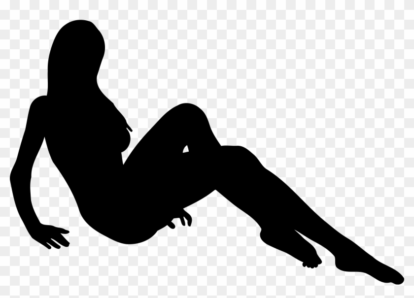Big Image - Woman Sitting Silhouette Vector Png #1760029
