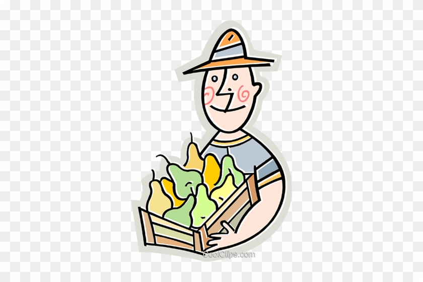 Farmer With A Box Of Pears Royalty Free Vector Clip - Farmer With A Box Of Pears Royalty Free Vector Clip #1760148