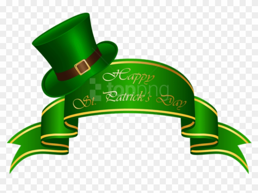Free Png Download St Patricks Day Banner And Hat Transparent - Happy St Patrick's Day Printable Decorations #1760383
