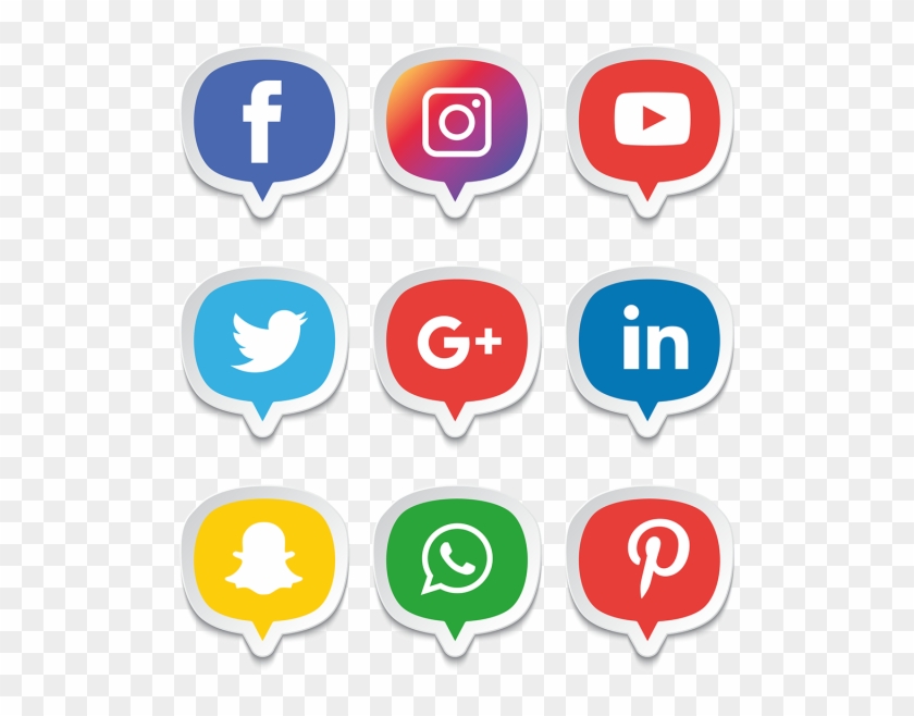 Social Media Icons Set - Illustrator Social Media Vector #1760659