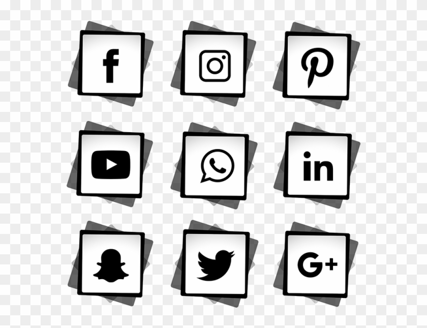 social media logo black and white png