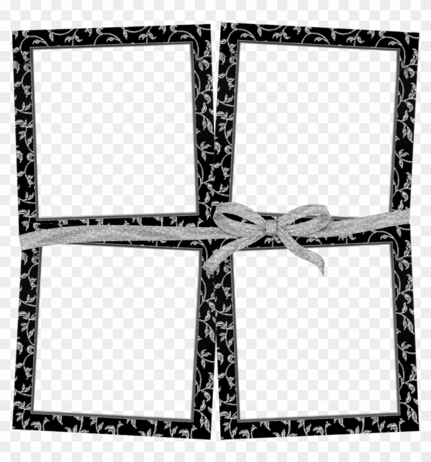 Karenphoto 4 Frames Black Silver Bow By Karenphoto70 - 4 Photo Frame Png #1760841