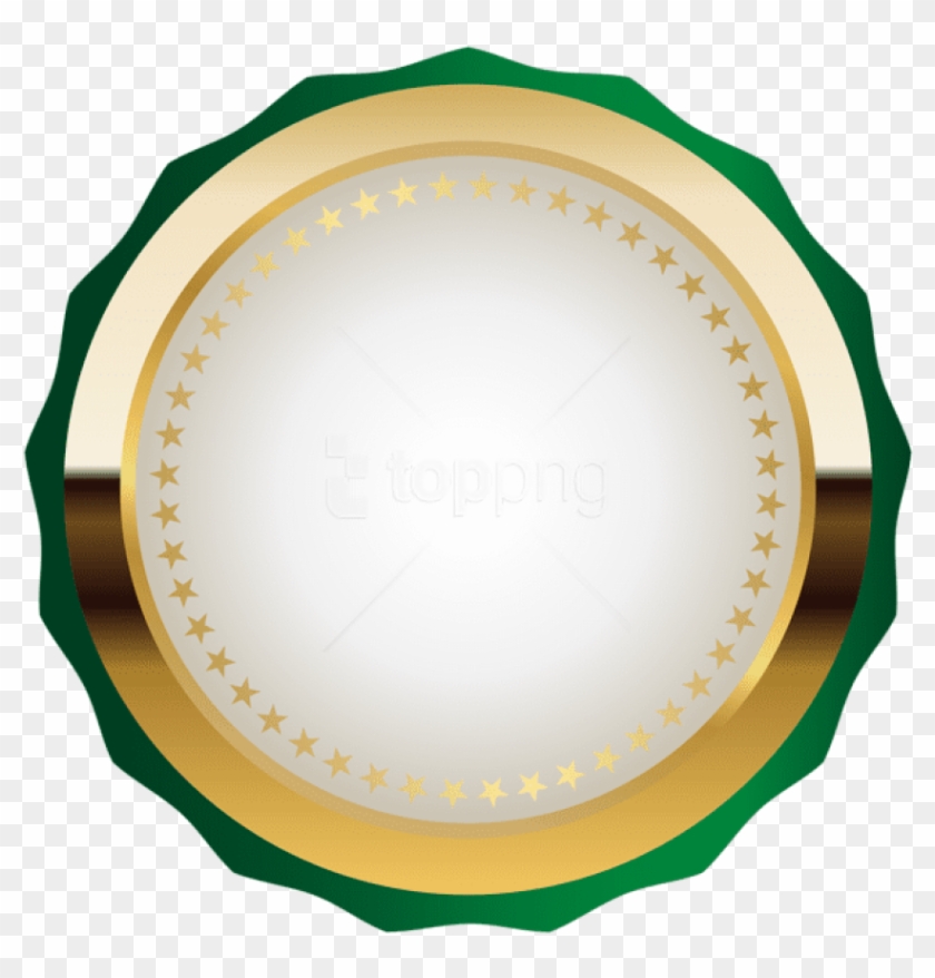 Free Png Download Seal Badge Green Gold Clipart Png - Gold Badge Blue #1761224