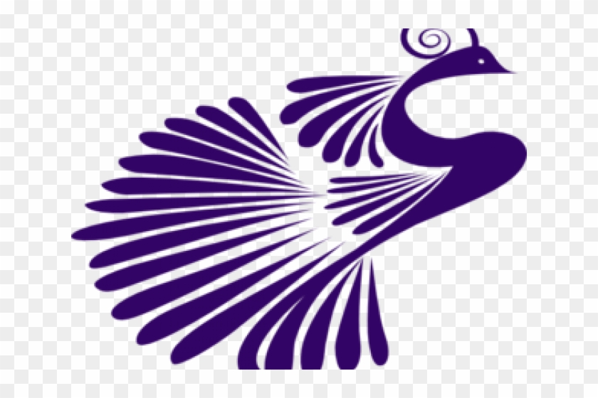 Peacock Clipart Purple - Black And White Designed Peacock #1761390