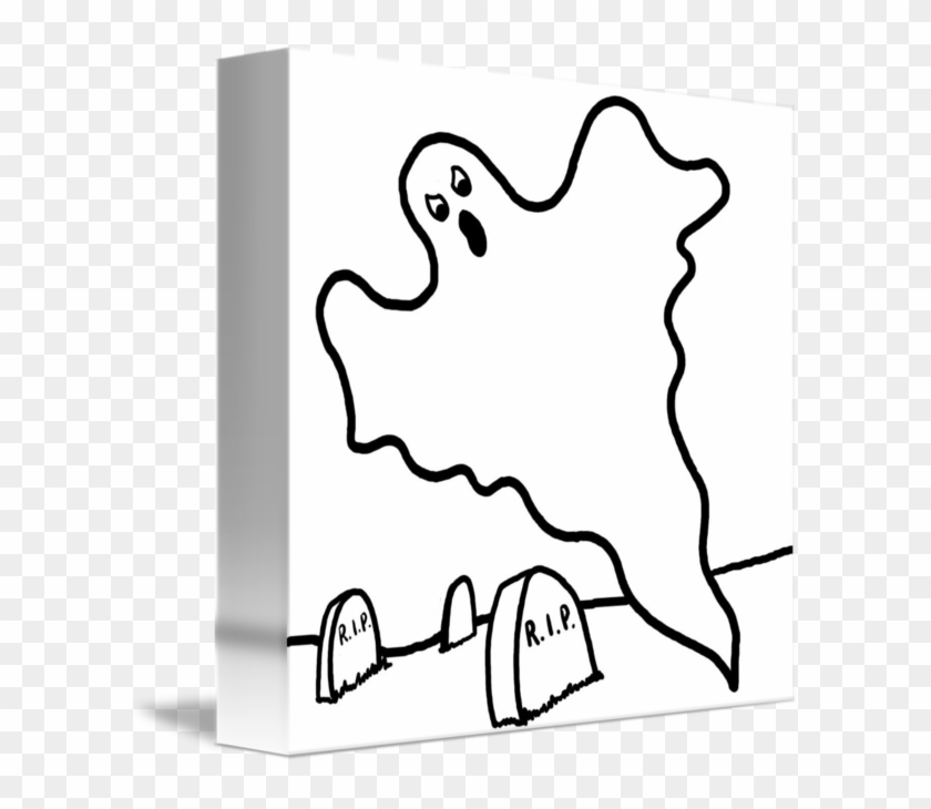 Halloween Ghost Floats Over Graveyard Rip By Janice - Ghost Clip Art #1761892