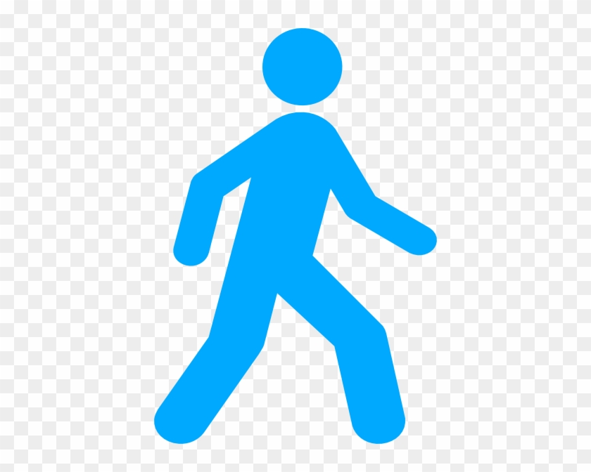 Walking Man Blue Svg Clip Arts 402 X 592 Px - Walking Man Clipart #1761996