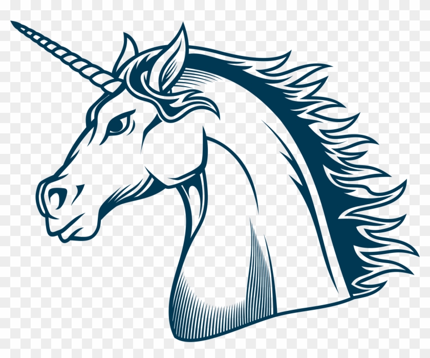 Teal Blue Unicorn Kirsto Png Gambar Kepala Kuda Hitam - Gambar Kepala Unicorn Hitam Putih #1762186