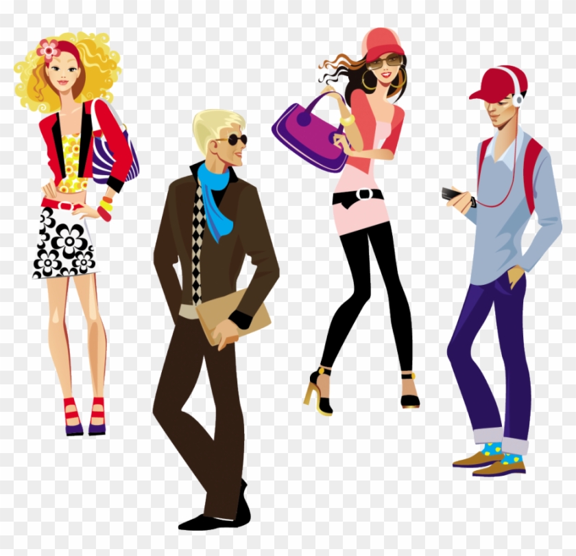 Fashion People Vector Clipart Fashion Clip Art - Young People Clipart Free #1762301
