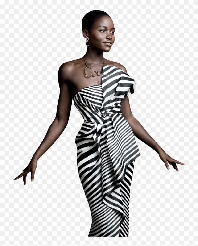 774 X 1032 25 - Lupita Nyong O Black And White Dress #1762341