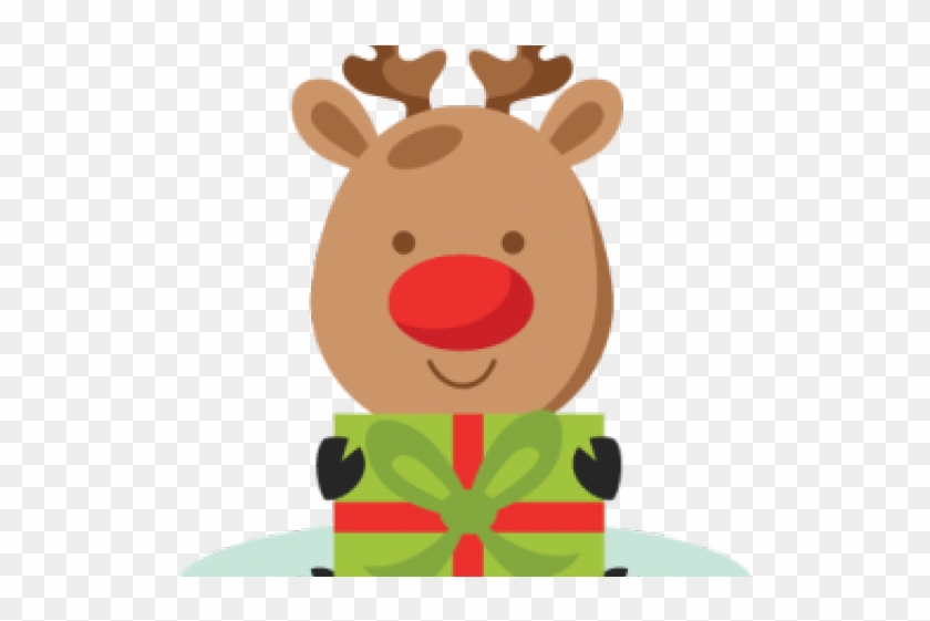 Reindeer Clipart Present - Cartoon #1762414
