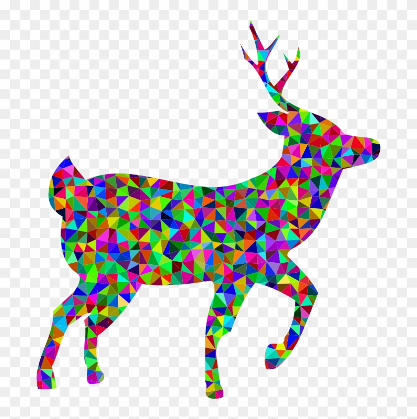 Clipart Prismatic Low Poly Deer - Rudolph Head Black And White Clipart #1762421