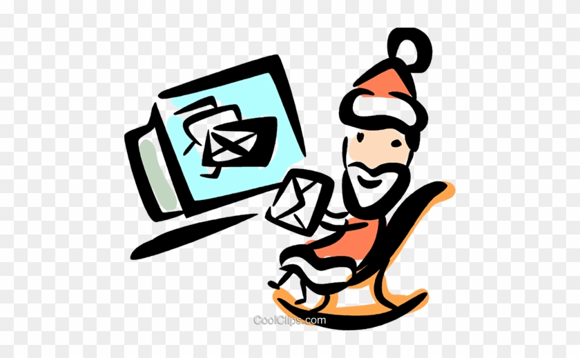 Santa Reading His Mail Royalty Free Vector Clip Art - Santa Reading His Mail Royalty Free Vector Clip Art #1762435