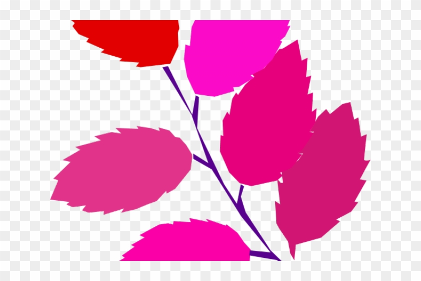 Pink Leaf Cliparts - Simple Tree Leaves Drawing #1762564