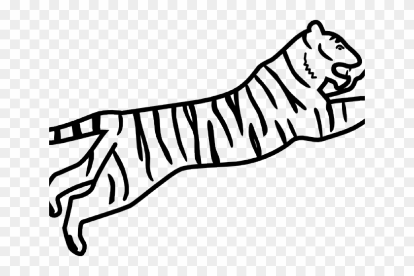 Tiger Clipart Jumping - Easy Drawing Of A Tiger #1762593