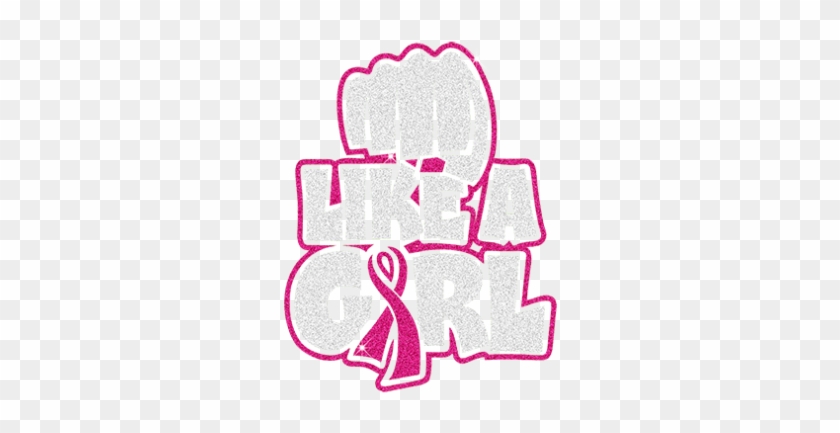 Fight Like A Girl, Ribbon Motif Design With Glitter - Fight Like A Girl, Ribbon Motif Design With Glitter #1762796
