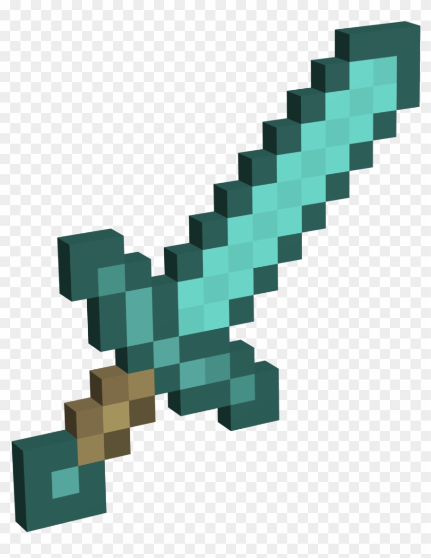 Minecraft Transparent Diamond Sword - Minecraft Diamond Sword Crossed  Clipart, clipart, png clipart