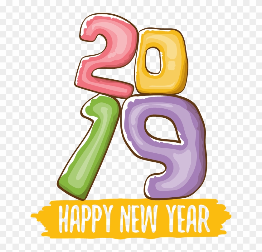 2019 Happy New Year 11 Vector - Transparent Art Poster Happy New Year 2019 #1762845
