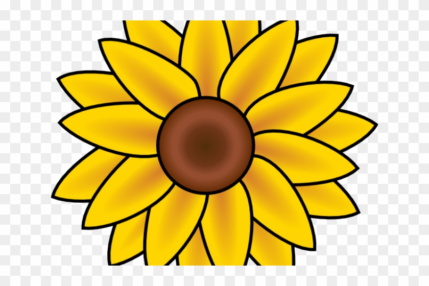 Sunflower Clipart Wildflower - Easy Drawings Of A Sunflower #1762866