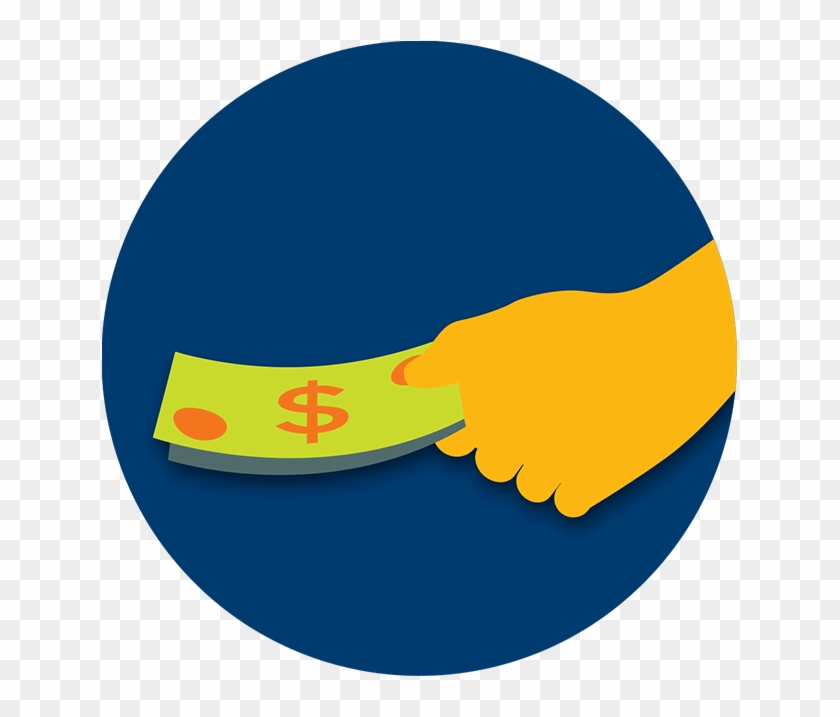 A Hand Holding A Series Of Dollar Bills - Circle #1763049
