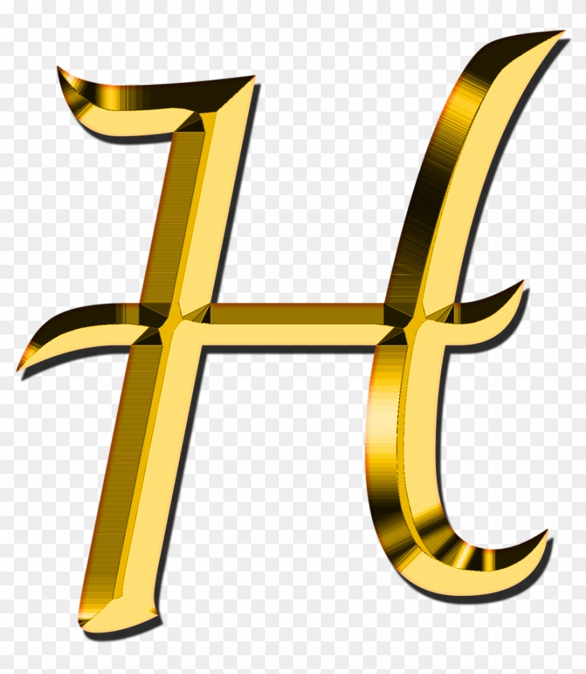 H Letter - Transparent Background Gold Letter H #1763230