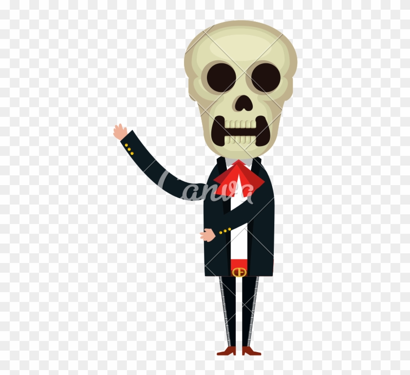 Mexican Mariachi Skull Character Vector Icon Illustration - Vector Graphics #1763368