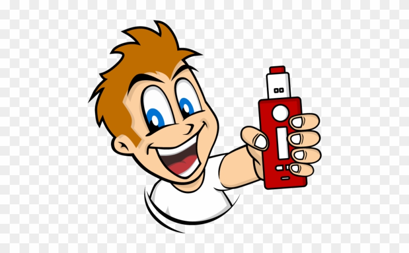 Man Holding Vaporizer Mod, Vaporizer, Vape, Vaping - Cartoon Vape Png #1763433