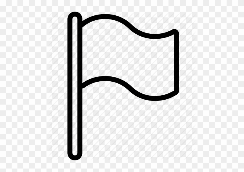 Flag Outline - Flag On Pole Outline #1763650