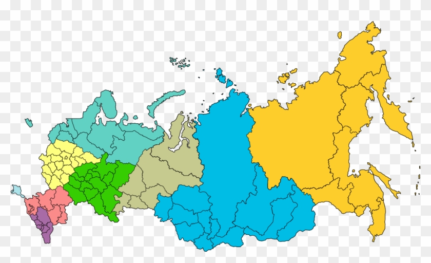 Map Of Russian Districts, 2014 - 5 Regions Of Russia #1763777